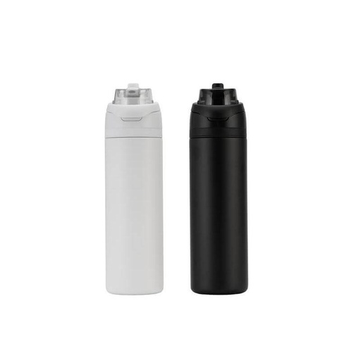 AERO SIP - Hans Larsen Recycled Stainless Steel Bottle with Dual Sip Lid - Black