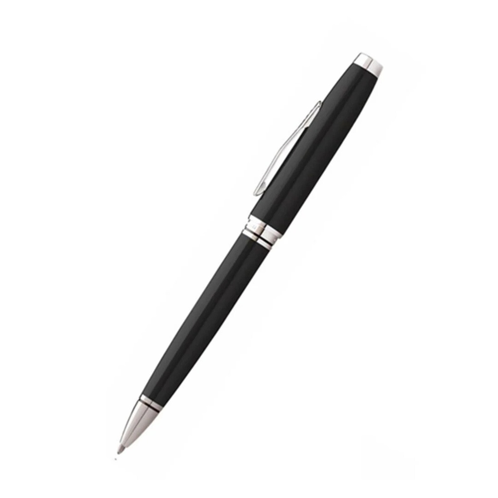 Coventry Black Lacquer with Polished Chrome Appointments Ballpoint Pen (Blue Ink) 