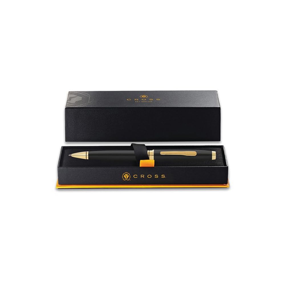 Coventry Classic Black Lacquer with Gold Tone Appointments Ballpoint Pen (Blue Ink) 