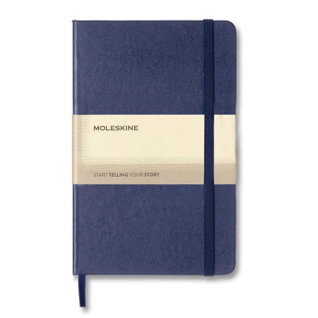 Moleskine Classic Medium Ruled Hard Cover Notebook - Navy Blue