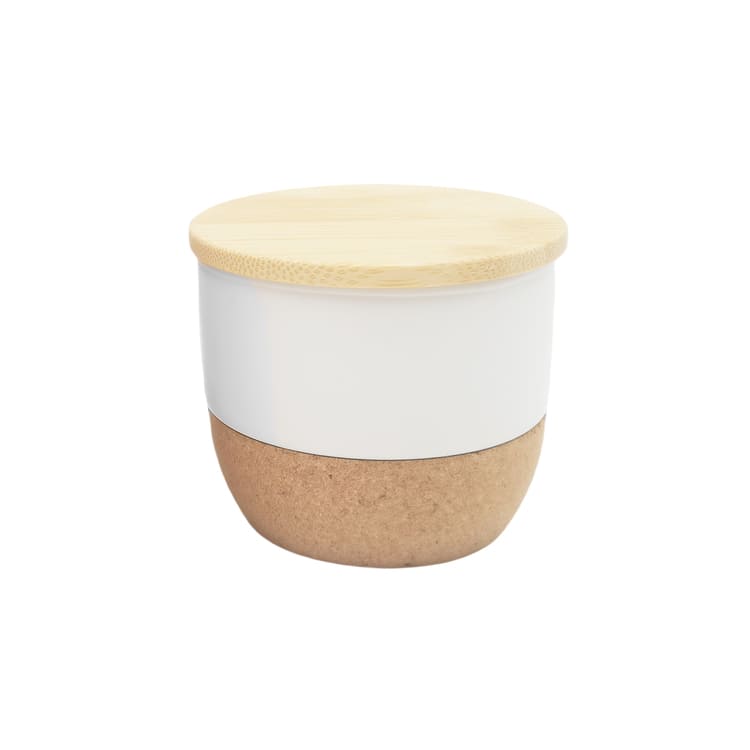 RAAHA - Arabic Oudh Scented Candle in Ceramic Holder with Bamboo Lid - White