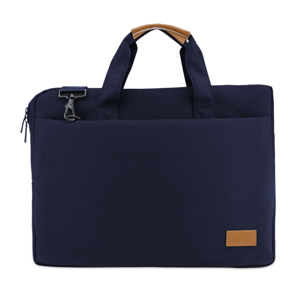 SLOTEN - Santhome® 15" Laptop Bag - Navy Blue/Tan