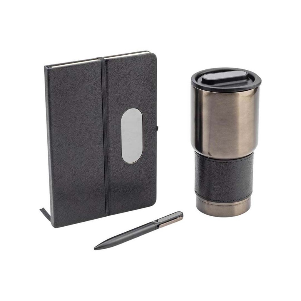 GIESSEN - Hans Larsen Gift Set of Tumbler, Notebook and Pen - Black	