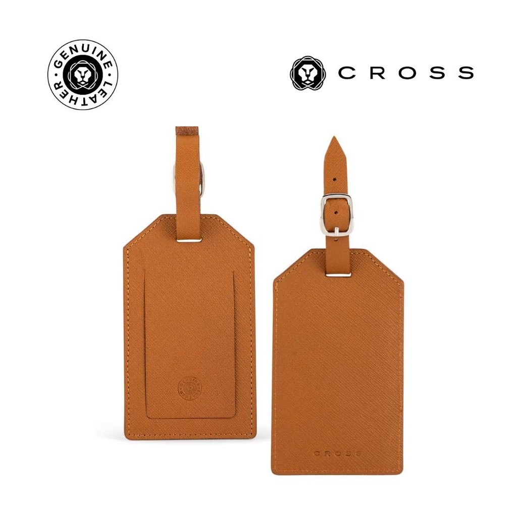 CROSS Saffiano Leather Luggage Label - Mocha