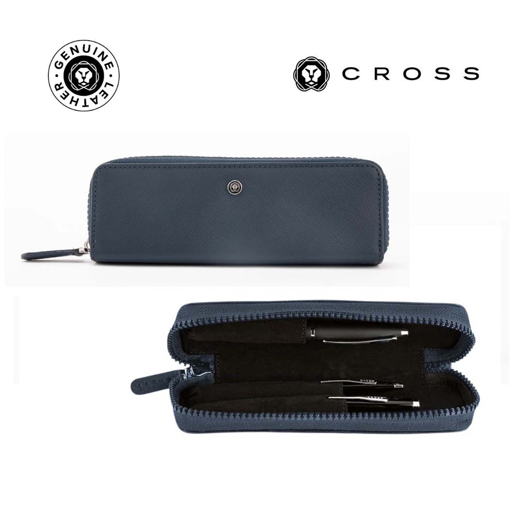 CROSS Leather Pen Case - Blue