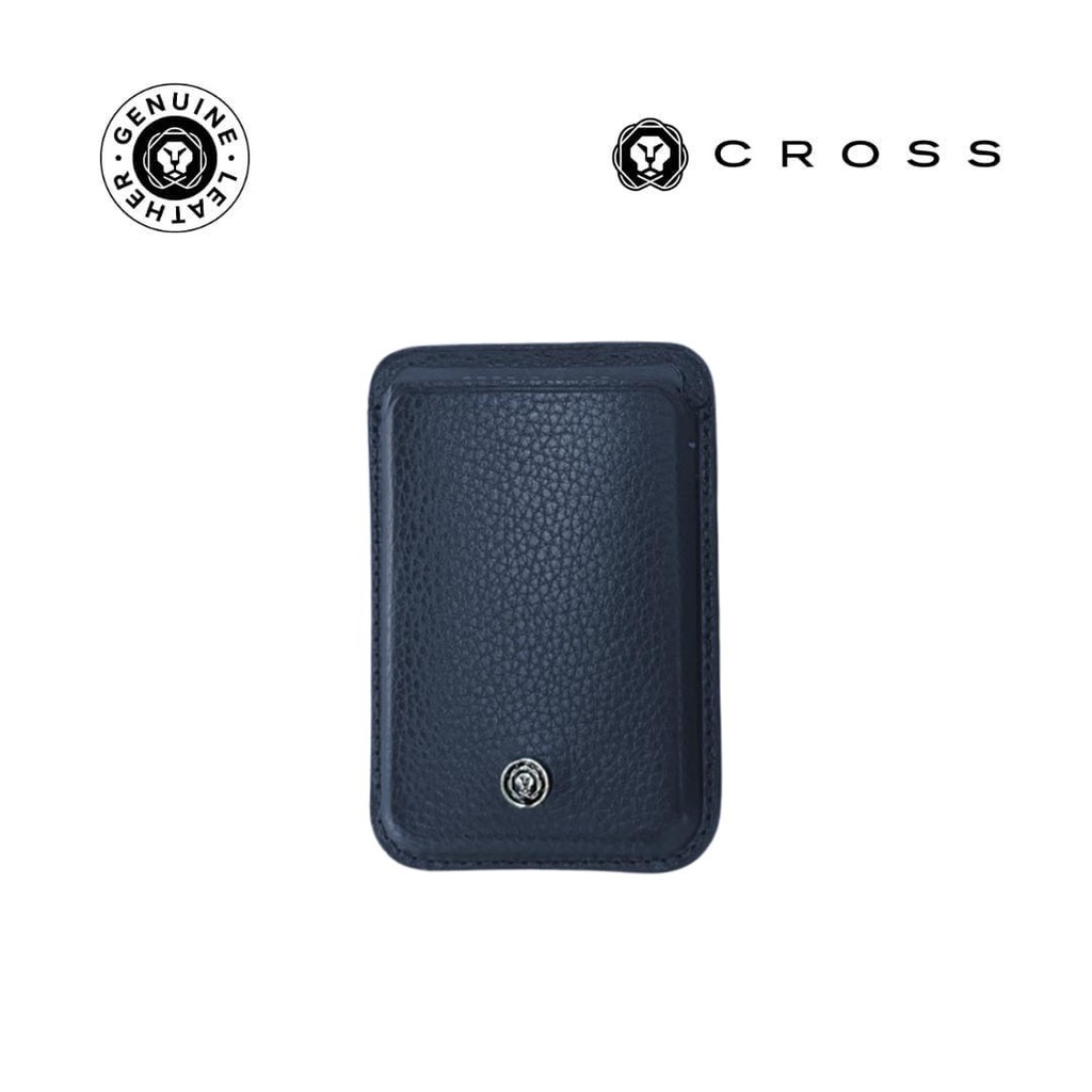 CROSS Pebble Leather Magsafe Wallet - Navy Blue