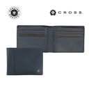 [LACR 2042] CROSS Pebble Leather 8CC Classic Fold Wallet - Navy Blue