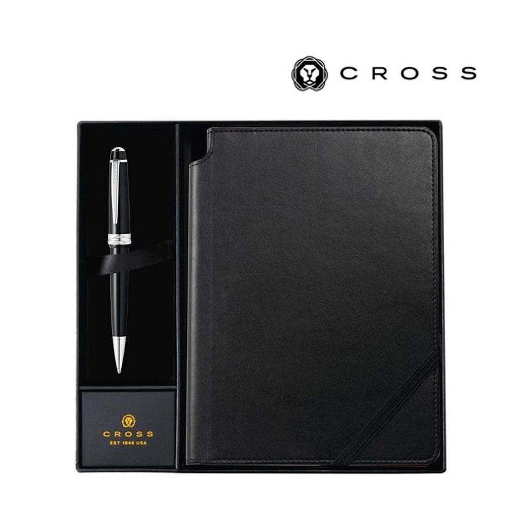 Cross Bailey Light™ Resin Ballpoint Pen with Classic Black Journal Gift Set