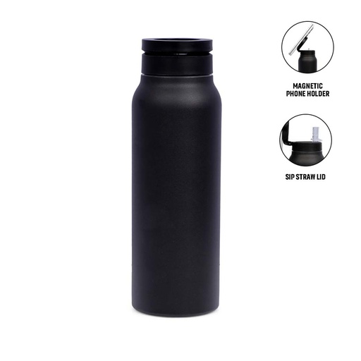 [DWGL 3257] FERRO - Giftology Double Walled Vacuum Bottle with Mag Holder - Black