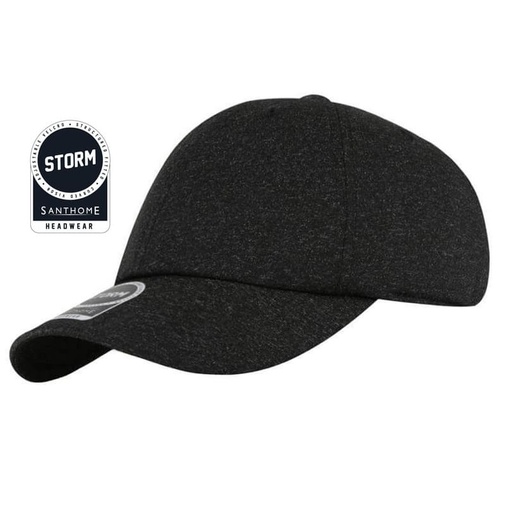 [HWSN 7126] STORM - Santhome Textured 6-panel Cap - Black