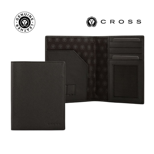 [LACR 2007] CROSS Saffiano Leather 4CC Passport Cover - Black