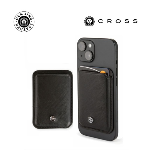 [LACR 2030] CROSS Saffiano Leather Magnetic Cardholder - Black