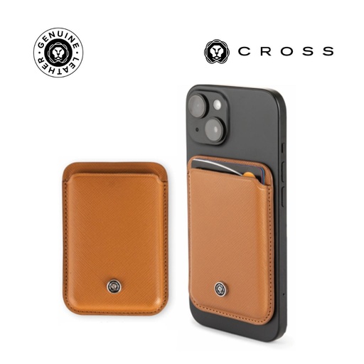 [LACR 2031] CROSS Saffiano Leather Magnetic Cardholder - Mocha