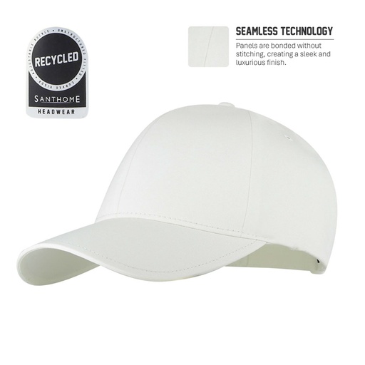 [HWSN 7129] PEAK - Santhome® DryNCool® Advanced Seamless 6-Panel Cap - White