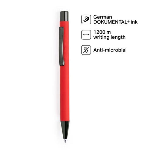 [WIMP 263] BILLUND - Giftology Metal Ballpen - Red (Anti-bacterial)